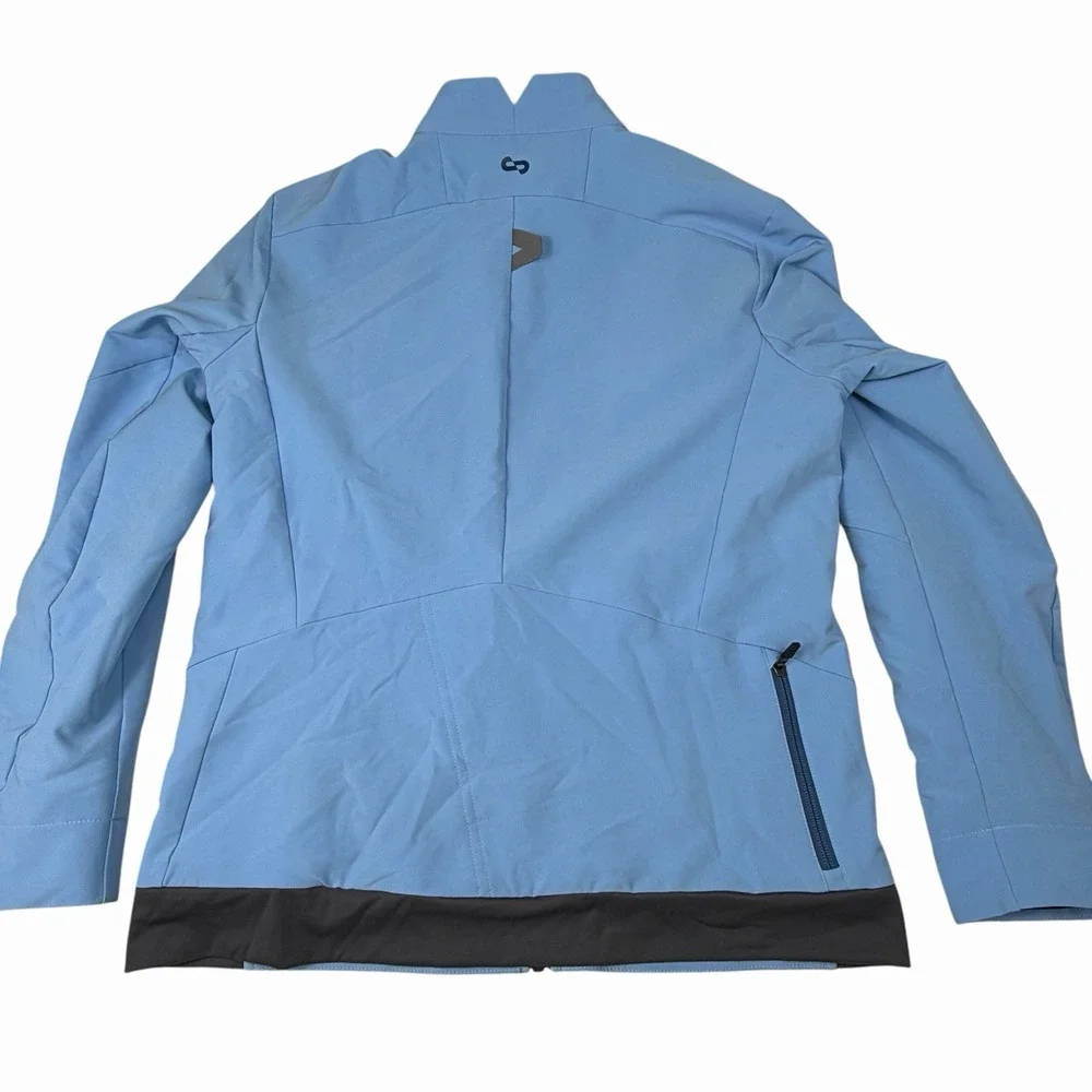 Oros Itinerant Full Zip Jacket Soft Shell Water Repellent Blue Size M Solarcore